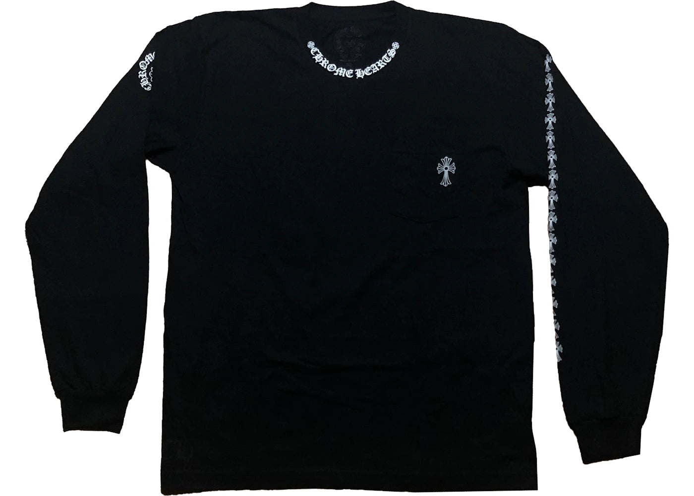 Chrome Hearts Neck Logo Cross Sleeve L/S T-shirt Black